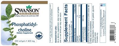 Photo of the Swanson Premium Brand Phosphatidylcholine 420 mg label