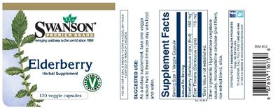 Photo of the Swanson Premium Brand Elderberry label