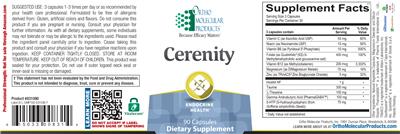 Photo of the Ortho Molecular Products Cerenity label