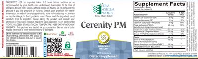 Photo of the Ortho Molecular Products Cerenity PM label