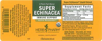 Photo of the Herb Pharm Super Echinacea label