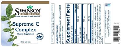 Photo of the Swanson Premium Brand Supreme C Complex label