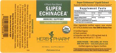 Photo of the Herb Pharm Super Echinacea label