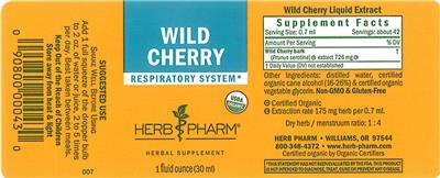 Photo of the Herb Pharm Wild Cherry label