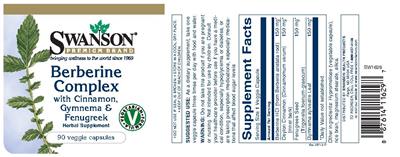 Photo of the Swanson Premium Brand Berberine Complex label