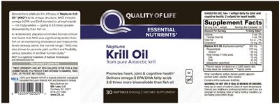 Photo of the Quality Of Life Neptune Krill Oil label