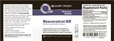 Photo of the Quality Of Life Resveratrol-SR label