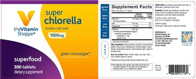 Photo of the The Vitamin Shoppe Super Chlorella 1000 mg label