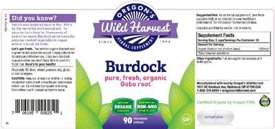 Photo of the Oregon's Wild Harvest Burdock label