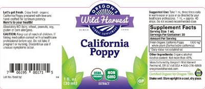 Photo of the Oregon's Wild Harvest California Poppy label