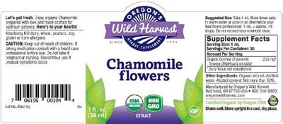 Photo of the Oregon's Wild Harvest Chamomile Flowers label