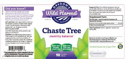 Photo of the Oregon's Wild Harvest Chaste Tree label