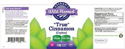 Photo of the Oregon's Wild Harvest "True" Cinnamon (Ceylon) label