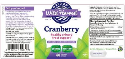 Photo of the Oregon's Wild Harvest Cranberry label