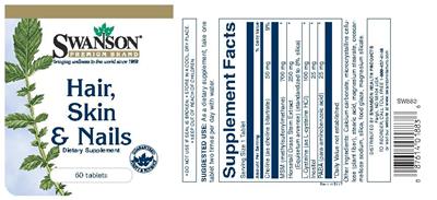 Photo of the Swanson Premium Brand Hair, Skin & Nails label