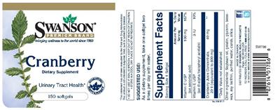 Photo of the Swanson Premium Brand Cranberry label