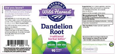 Photo of the Oregon's Wild Harvest Dandelion Root label