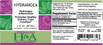 Photo of the Herbalist & Alchemist Hydrangea label