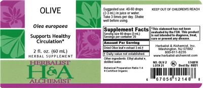 Photo of the Herbalist & Alchemist Olive label