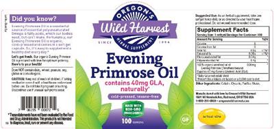 Photo of the Oregon's Wild Harvest Evening Primrose Oil label