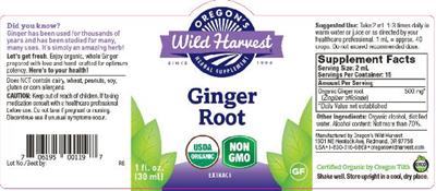 Photo of the Oregon's Wild Harvest Ginger Root label
