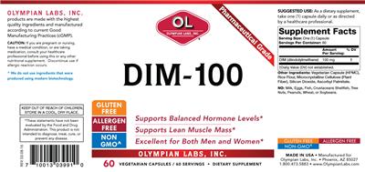 Photo of the OL Olympian Labs DIM-100 label