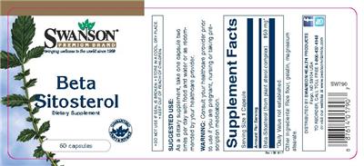 Photo of the Swanson Premium Brand Beta Sitosterol label