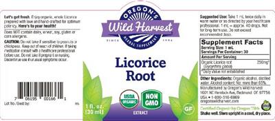 Photo of the Oregon's Wild Harvest Licorice Root label
