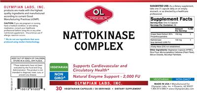 Photo of the OL Olympian Labs Nattokinase Complex label