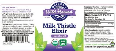 Photo of the Oregon's Wild Harvest Milk Thistle Elixir label