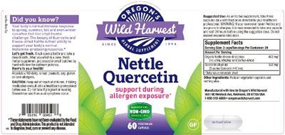 Photo of the Oregon's Wild Harvest Nettle Quercetin label