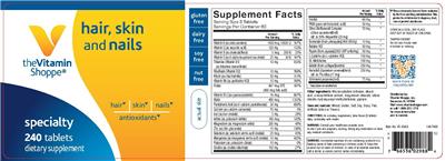 Photo of the The Vitamin Shoppe Hair, Skin And Nails label