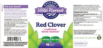 Photo of the Oregon's Wild Harvest Red Clover label