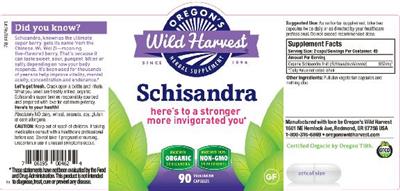 Photo of the Oregon's Wild Harvest Schisandra label