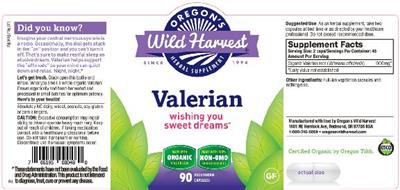 Photo of the Oregon's Wild Harvest Valerian label