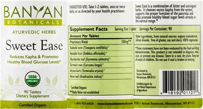 Photo of the Banyan Botanicals Sweet Ease label