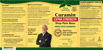 Photo of the Terry Naturally Curamin Extra Strength label