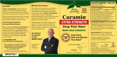 Photo of the Terry Naturally Curamin Extra Strength label