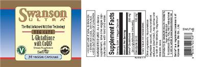 Photo of the Swanson Ultra L-Glutathione With CoQ10 label