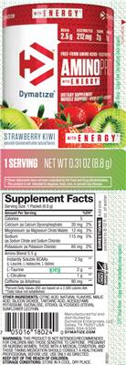 Photo of the Dymatize Amino Pro Strawberry Kiwi label