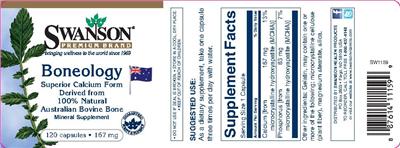 Photo of the Swanson Premium Brand Boneology label