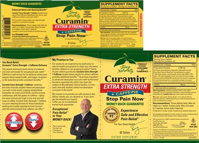 Photo of the Terry Naturally Curamin Extra Strength + Caffeine label