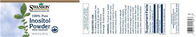 Photo of the Swanson Premium Brand 100% Pure Inositol Powder label