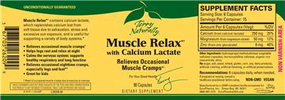 Photo of the Terry Naturally Muscle Relax with Calcium Lactate label