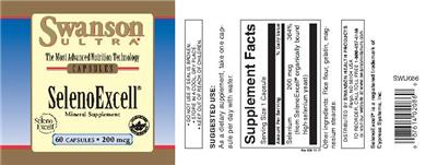 Photo of the Swanson Ultra SelenoExcell 200 mcg label