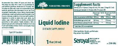 Photo of the Genestra Brands Liquid Iodine label