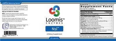 Photo of the Loomis Enzymes Nsl label