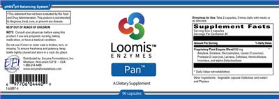 Photo of the Loomis Enzymes Pan label