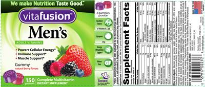 Photo of the vitafusion Men's Adult Vitamins Natural Berry Flavors label
