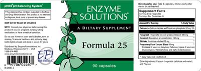Photo of the Enzyme Solutions Formula 25 label